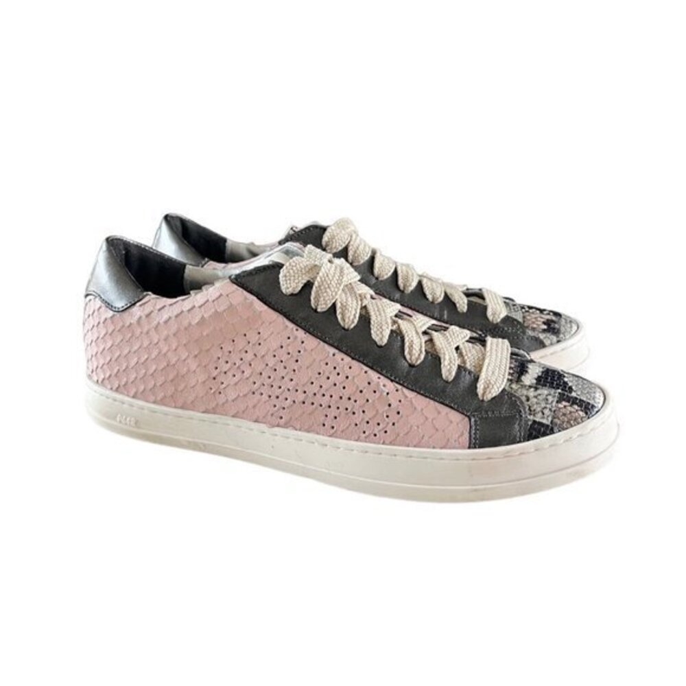P448 John Pink Python leather women sneakers size 40